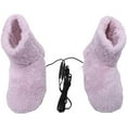 thumbnail image 1 of Dianli USB Heated Winter Boots, Warm Foot Warmer Slippers for Men and Women, Soft Combed Lint, Couples Indoor Shoes, Adjustable Cable, Gray or Rose Red Today’s Must-Have Bargains, 1 of 2