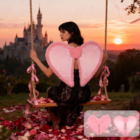 Dianli Valentine's Day Party Decorations Love Stage Decoration Romantic Giant Feather Backdrop Photo Booth Party Decor Reusable Lightweight Hanging Wall Display