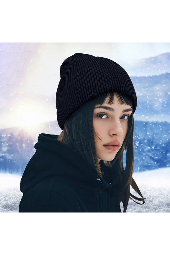 Winter Knit Beanie Hat Unisex Extra Large Head Solid Color Oversized Slouchy Thick Warm Acrylic Knit Cap With Stretchy Edge for Men Women Cold Weather Beanie