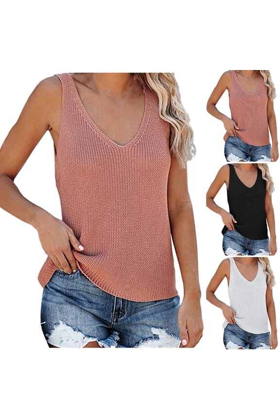 Women Casual Solid V‑Neck Sleeveless Home Knit Top Loose Fit Ice Silk Breathable Soft Fabric Relaxed Lounge Vest For Daily Home Wear Sleep And Summer Layering White XXL