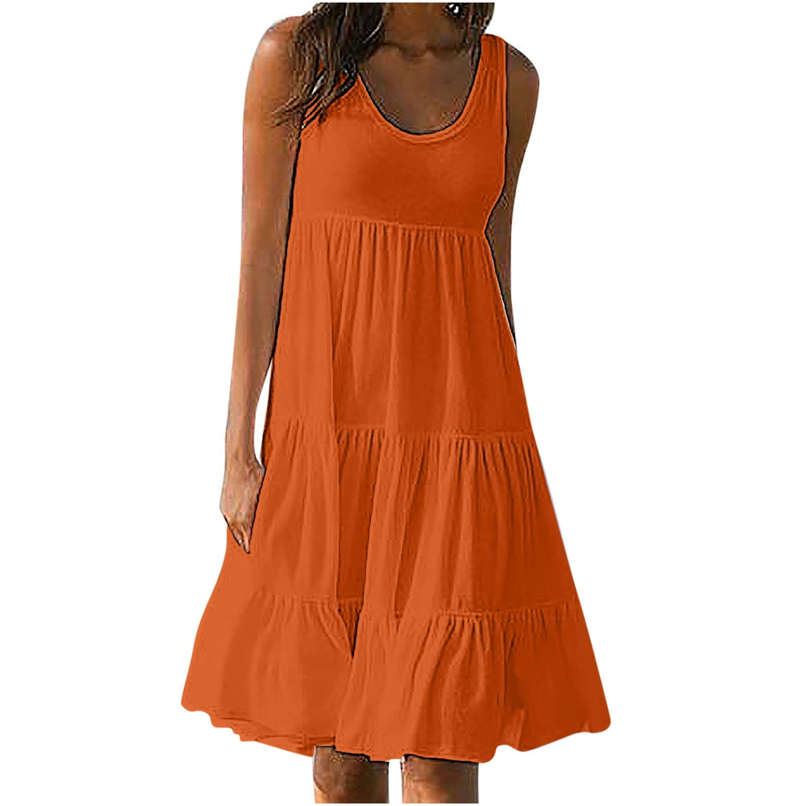 Dianli Women s Casual Summer 2024 Tiered Midi Dress Sleeveless Crew dianli-women-s-casual-summer-2024-tiered-midi-dress-sleeveless-crew