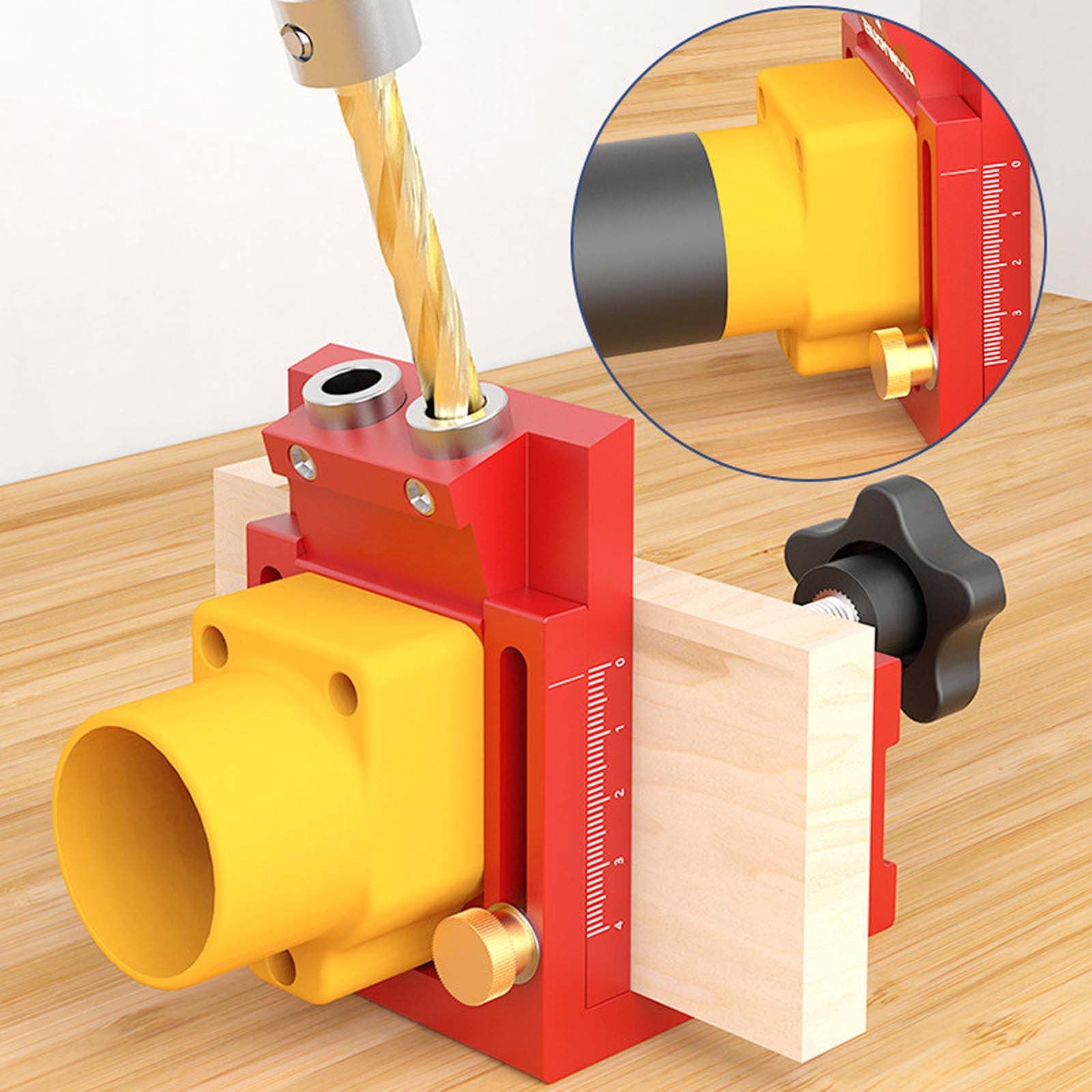Dianli Woodworking Pocket Hole Jig 15 Degree Precision Pocket Hole Kit Adjustable Slanted Hole Locator Pocket Hole Punch Wood Joinery Tool for Cabinetry Furniture DIY