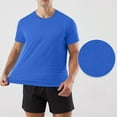 thumbnail image 1 of Dianli Workout Active Men's Solid Color Stretch Short Sleeve Round Neck Performance Top Loose-Fit Breathable Quick-Dry Elastic Running Fitness Tee for Training Workout Active, 1 of 9