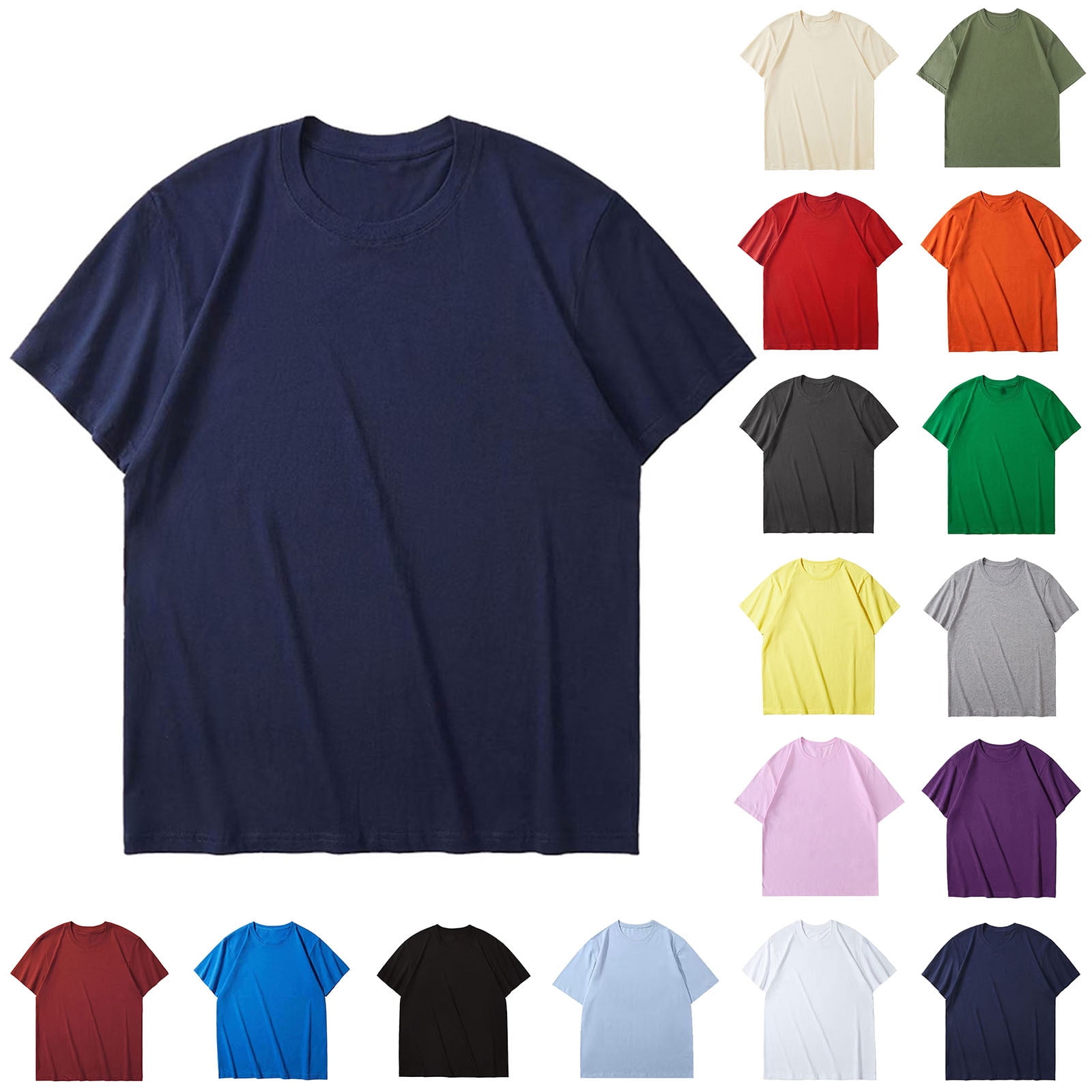 Dianli Workout Gym Men's Solid Color Breathable Round Neck Exercise ...