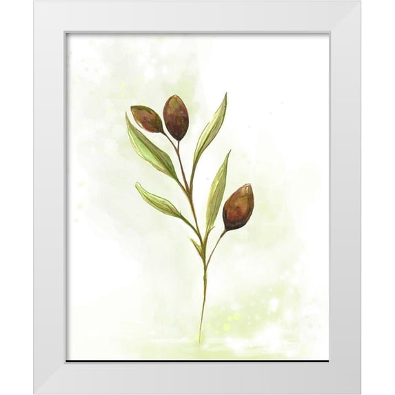 Diannart 12x14 White Modern Wood Framed Museum Art Print Titled - Fresh Herbs VI