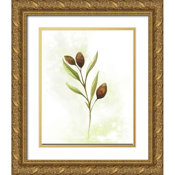 Diannart 15x18 Gold Ornate Wood Framed with Double Matting Museum Art Print Titled - Fresh Herbs VI
