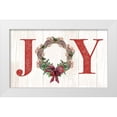 thumbnail image 1 of Diannart 18x12 White Modern Wood Framed Museum Art Print Titled - Joyeux Noel Wreath, 1 of 4