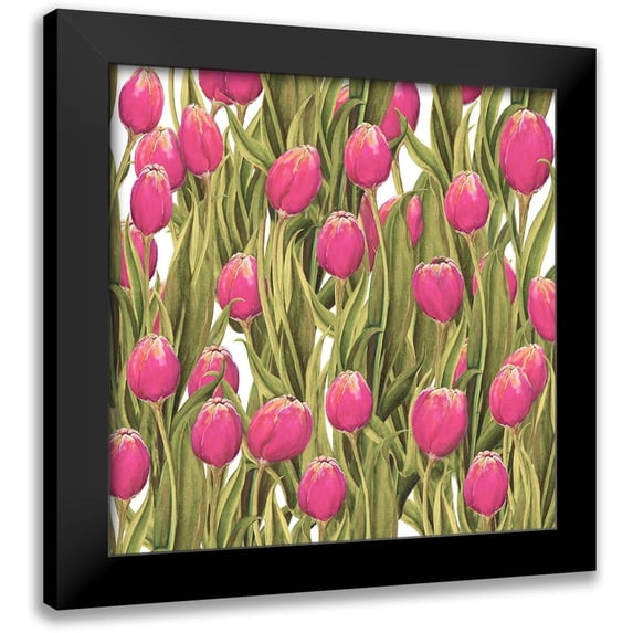 Diannart 20x20 Black Modern Framed Museum Art Print Titled - Tulip Symphony II