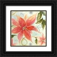 thumbnail image 1 of Diannart 20x20 Black Ornate Wood Framed with Double Matting Museum Art Print Titled - Joy Watercolor Poinsettia, 1 of 4