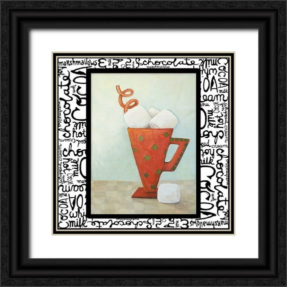 Diannart 20x20 Black Ornate Wood Framed with Double Matting Museum Art Print Titled - Tis the Season for Cocoa III