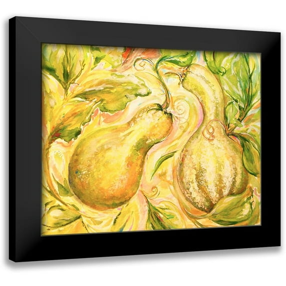Diannart 24x20 Black Modern Framed Museum Art Print Titled - Fall Garden I