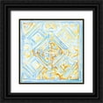thumbnail image 1 of Diannart 26x26 Black Ornate Wood Framed with Double Matting Museum Art Print Titled - Dusk Blue Medallion II, 1 of 4