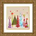 thumbnail image 1 of Diannart 26x26 Gold Ornate Wood Framed with Double Matting Museum Art Print Titled - Sparkly and Bright Christmas Trees II, 1 of 4