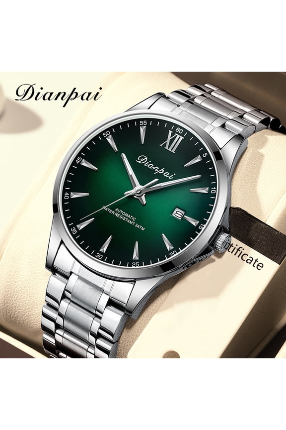 Simple Calendar Men's Fully Automatic Watch Stainless Steel Mechanical Movement Men's Business Waterproof Fashion Trend Watch 5201F