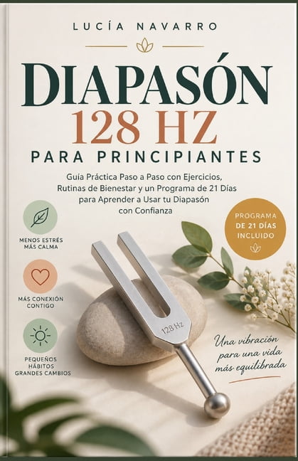 DiapasÃ³n 128 Hz para Principiantes: GuÃ­a PrÃ¡ctica Paso a Paso con Ejercicios, Rutinas de Bienestar y un Programa de 21 D, (Paperback)