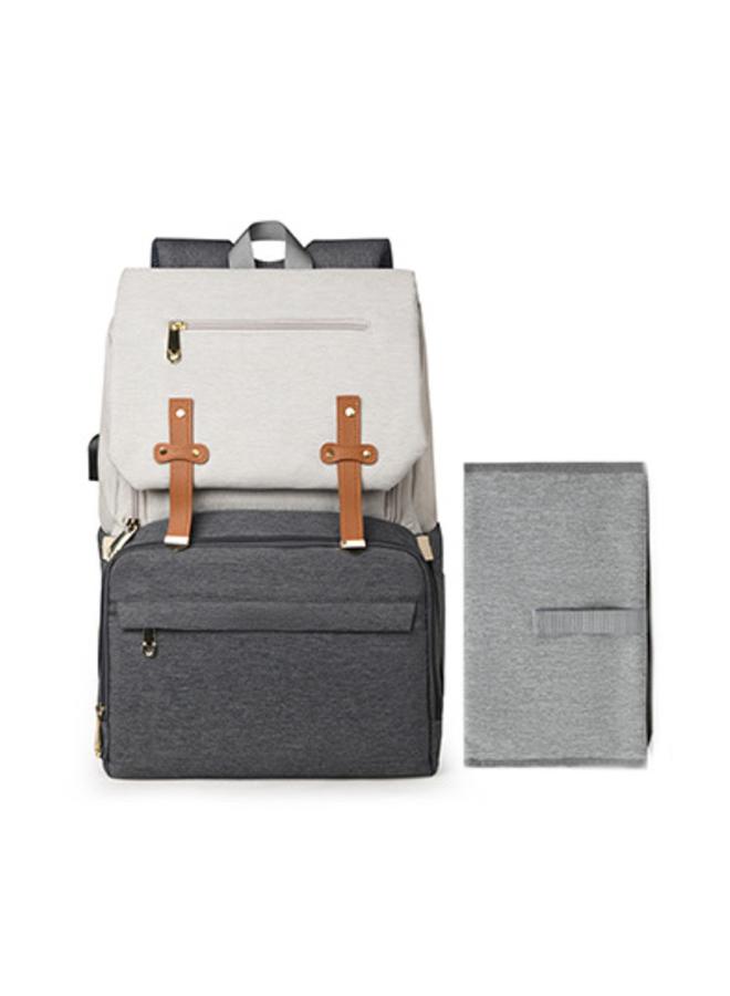 Diaper Backpack Set With USB Charging，Small Diaper Bag Backpack, Diaper Bags for Baby with USB Charging Port,Changing mat,Stroller Hooks