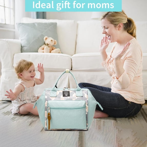 Diaper Bag, Baby Diaper Bags, Mini Diaper Tote and Portable Crossbody Backpack with Insulated Pocket with Handle Adjustable Shoulder Strap for Mom or Dad, Wear-Resistant(Blue)