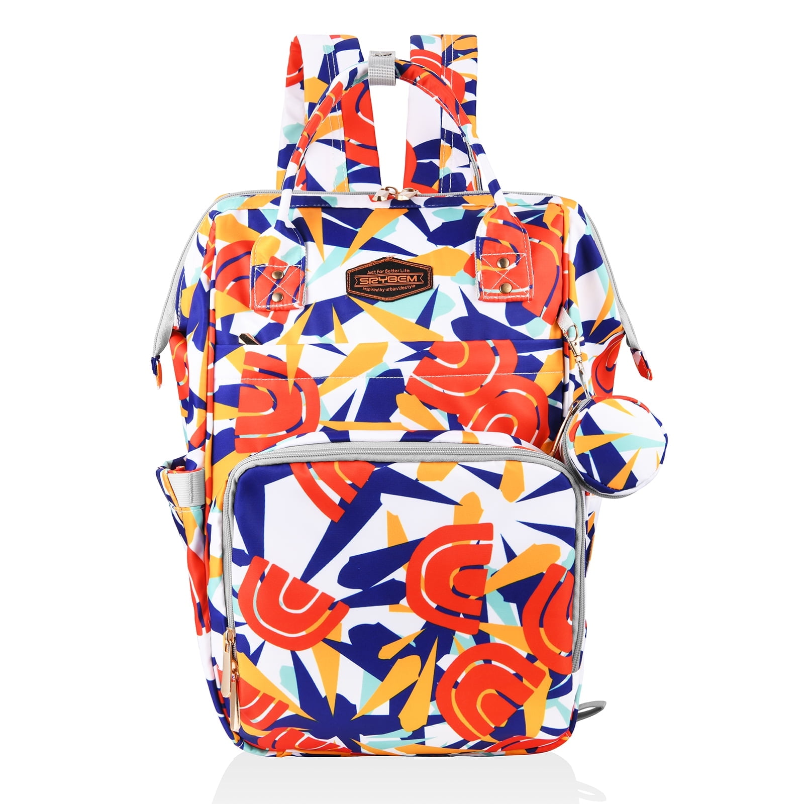 Diaper Bag Backpack, 15.6 Inch Large Waterproof Travel Mom Bag with Portable Changing Pad Baby Bag