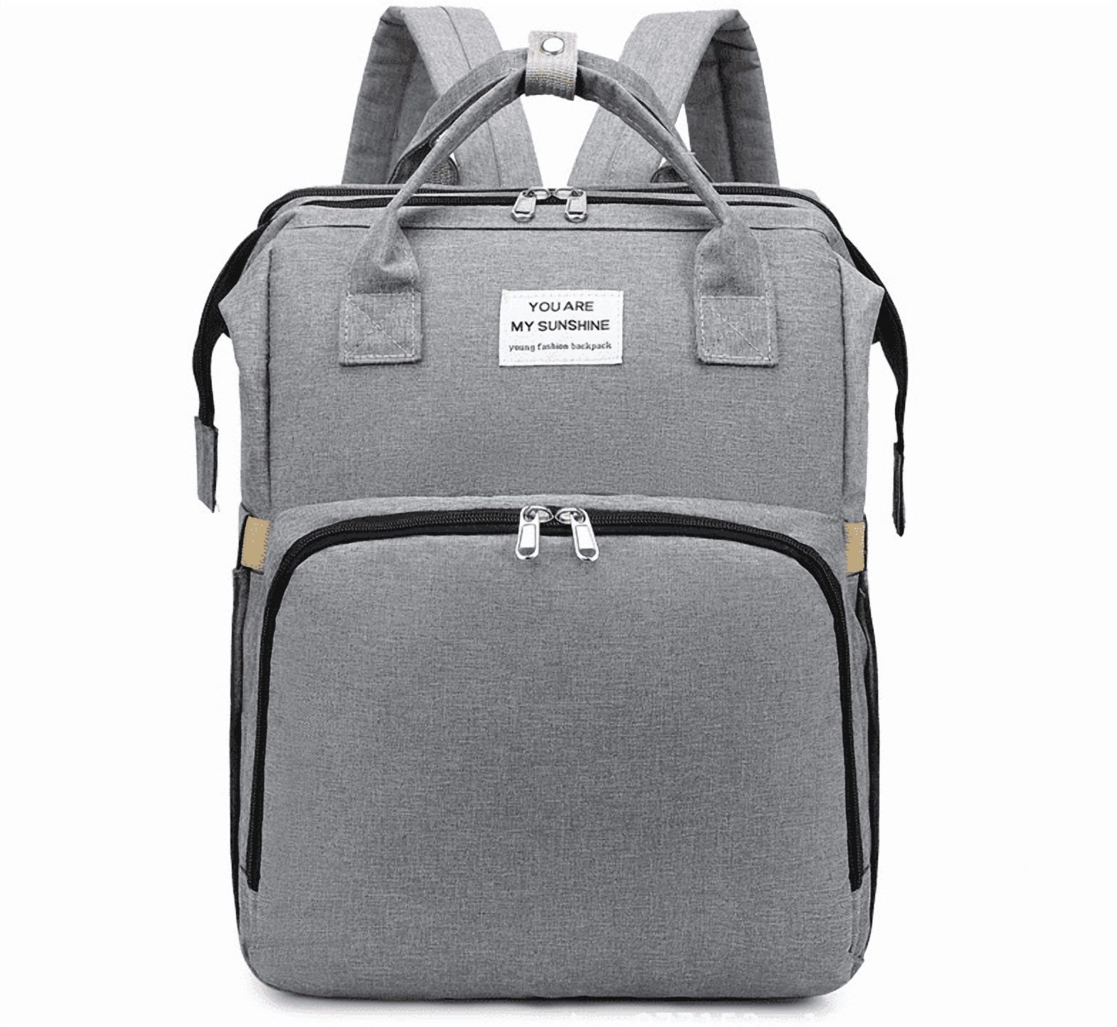 Diaper Bag Backpack,AILKIN Large Capacity Baby Bag Travel Backpack with 3 Insulated Milk Bottle Pockets Stroller Straps,Baby Shower Gifts Travel Large Diaper Bag Backpack for Women,Gray