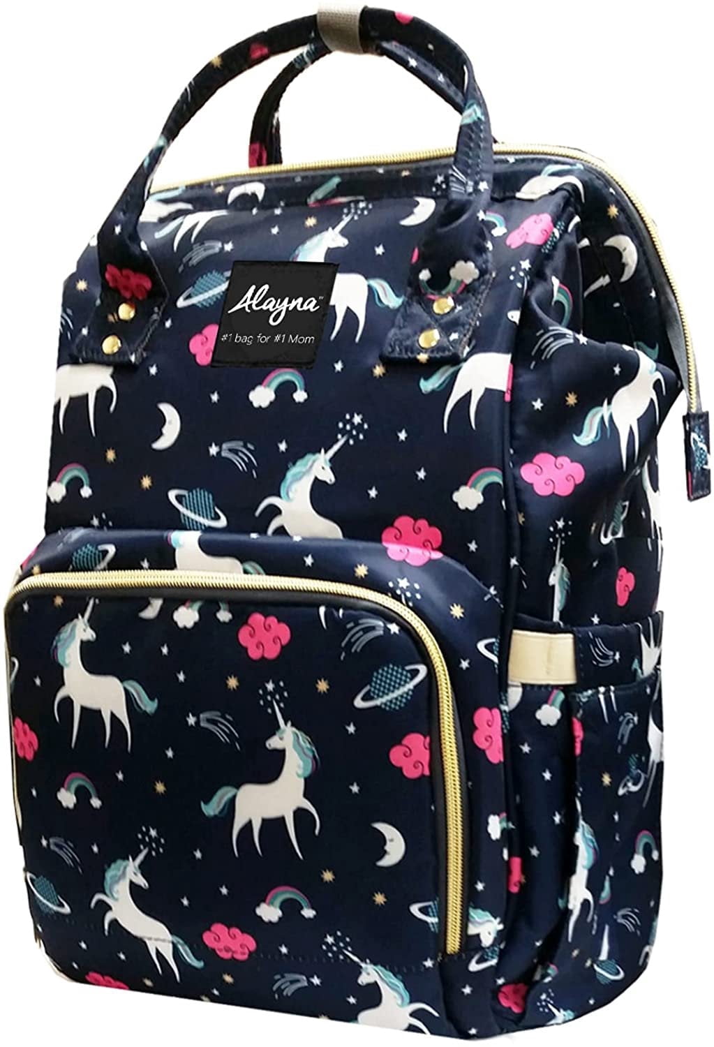 Diaper Bag Backpack Baby Bag Multifunction Maternity Travel Changing Pack Water Resistant Nappy Tote Blue Unicorn