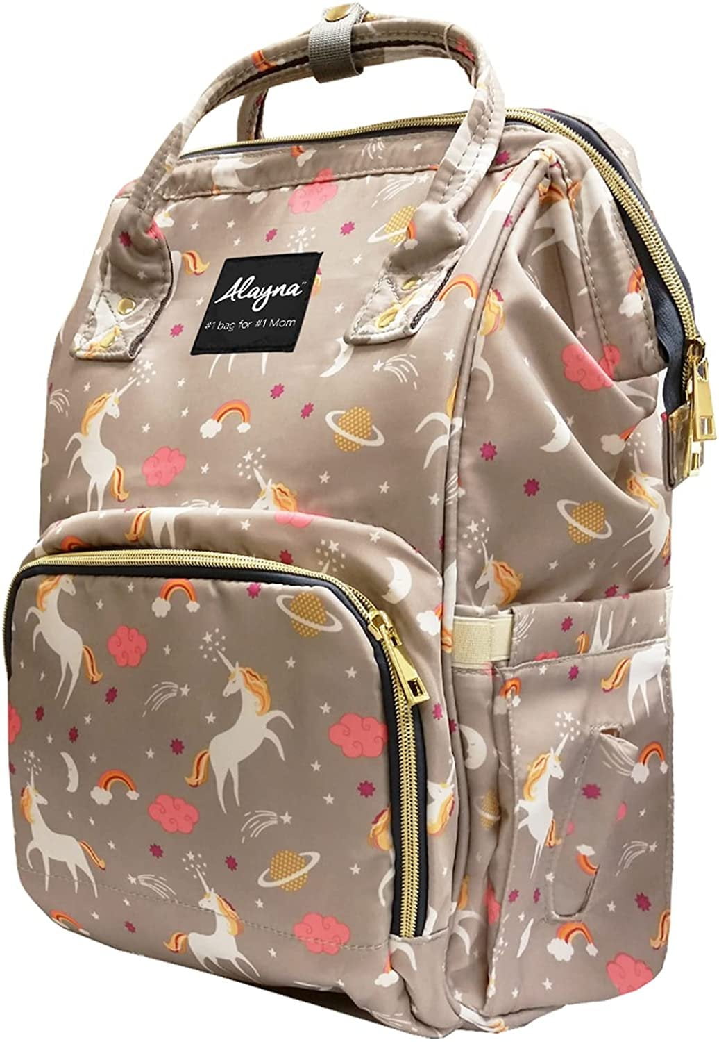 Diaper Bag Backpack Baby Bag Multifunction Maternity Travel Changing Pack Water Resistant Nappy Tote Grey Unicorn