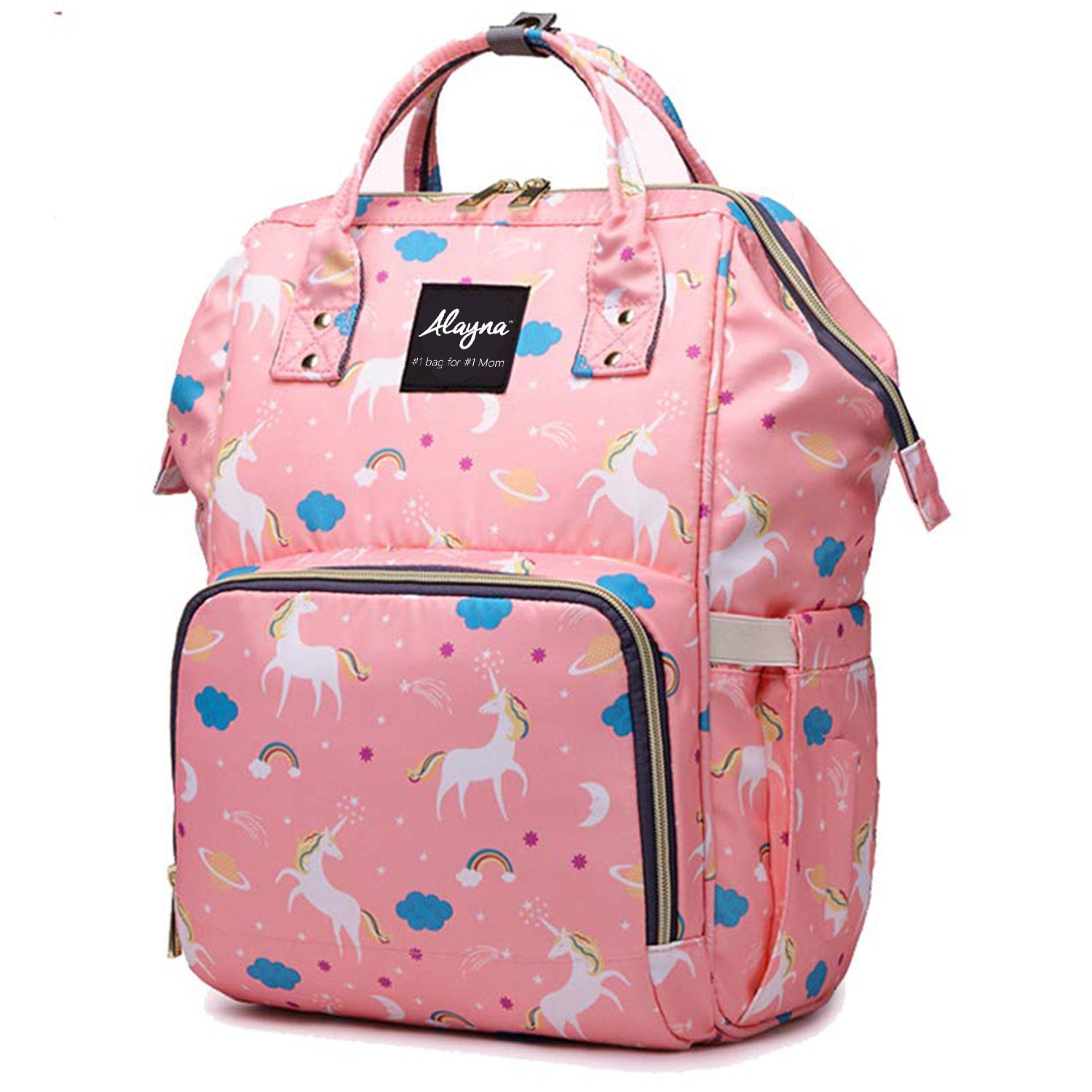 Pink diaper bag backpack sales