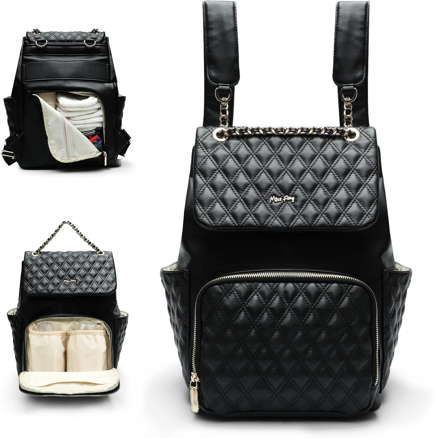 Diaper Bag Backpack Baby Diaper Bag for baby boy and girls, Leather — free download