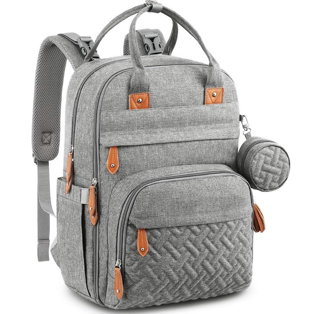 Diaper Bag Backpack - Baby Essentials Travel Tote - Multi Function Waterproof Diaper Bag, Travel Essentials Baby Bag with Changing Pad, Stroller Straps & Pacifier Case - Unisex