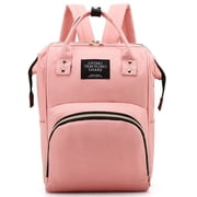 Diaper Bag Backpack, Caveen Multifunctional Mommy Nappy Bags with Insulated Pockets, Waterproof, Large Capacity, Pink