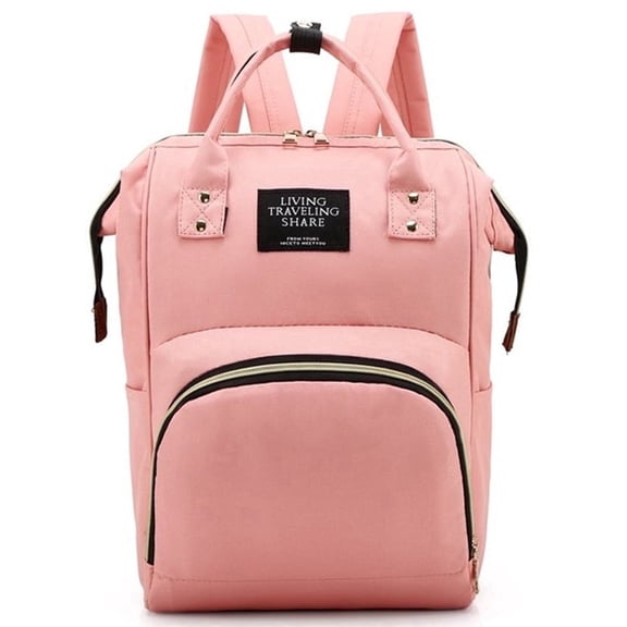 Diaper Bag Backpack, Caveen Multifunctional Mommy Nappy Bags with Insulated Pockets, Waterproof, Large Capacity, Pink