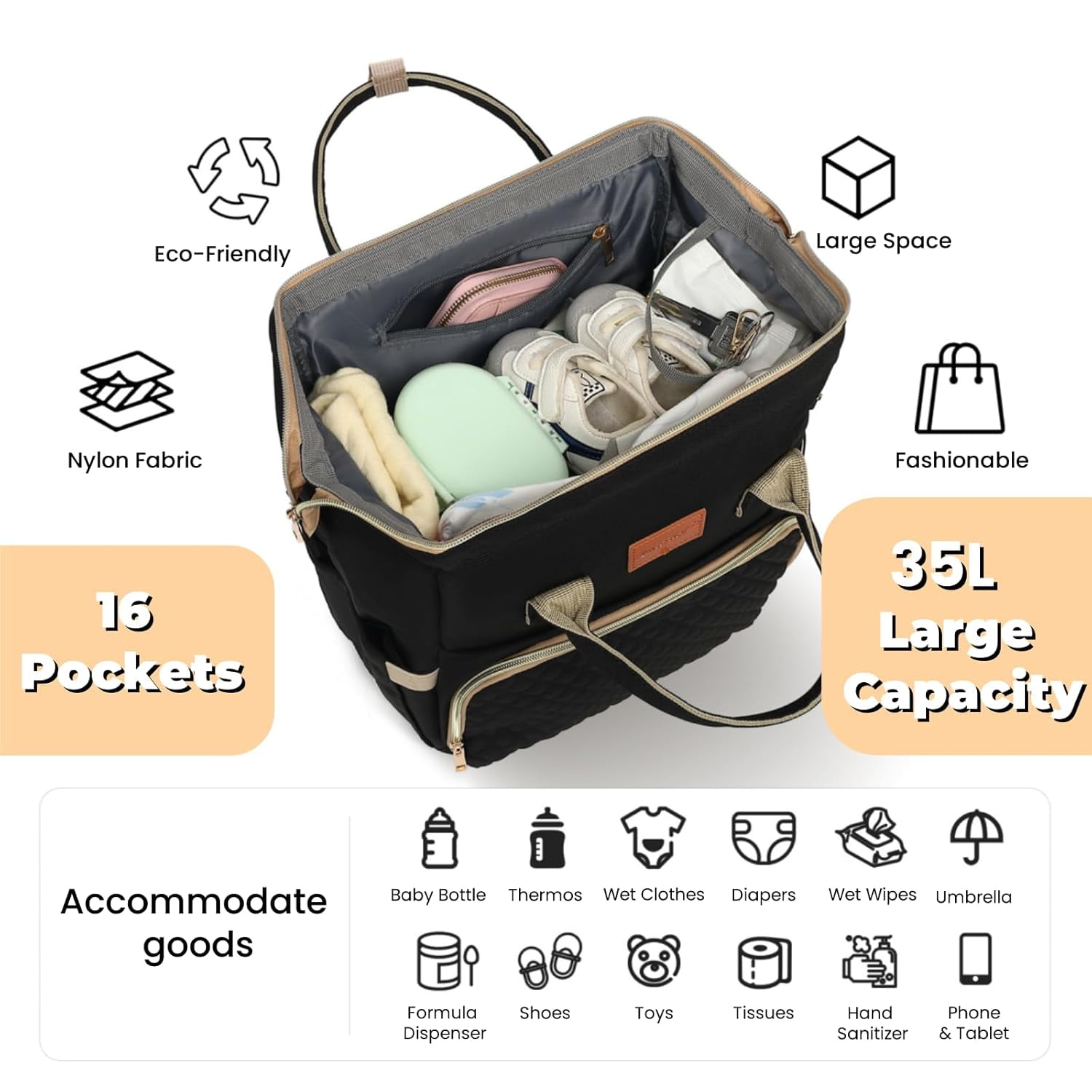 Diaper Bag Backpack with Changing Pad Pacifier Case, Baby Bag for Boy ...