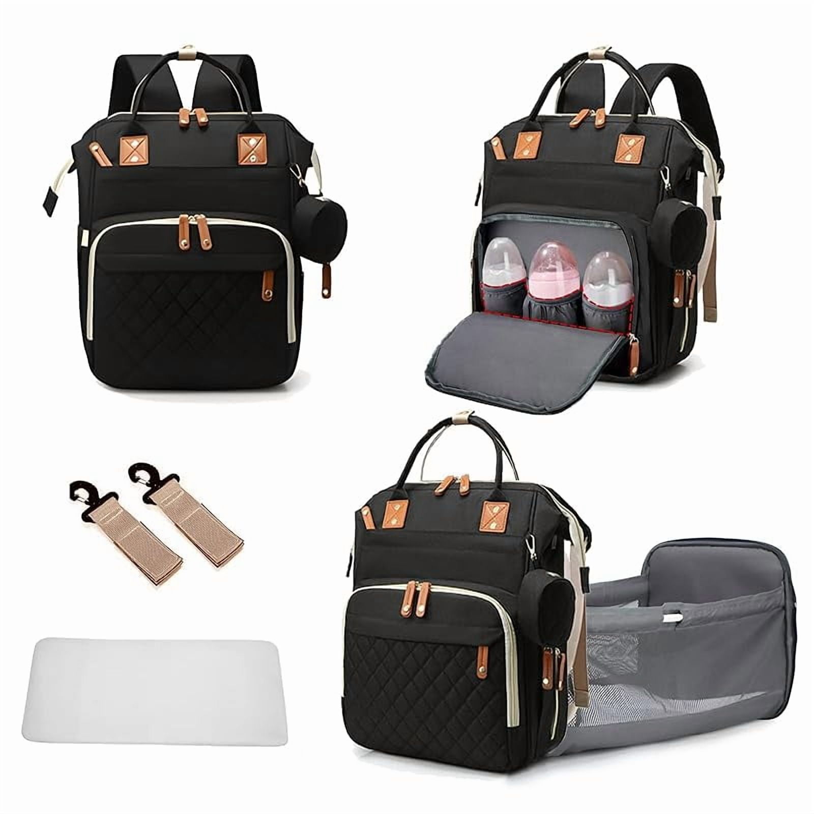 Diaper Bag Backpack with Changing Station, Foldable for Bady Toddler, 3 in 1 Large Capacity Newborn Essentials Organizer with Stroller Hook for Girls and Boys