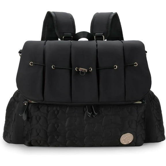 Diaper Bag Backpack Convertible Messenger Bag Travel Backpack Maternity Bags Stylish Baby Bag with Changing Pad for Mom (Black)