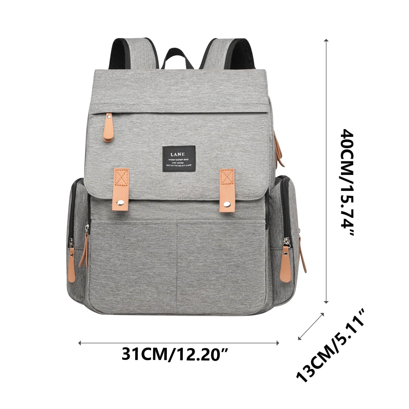 Diaper Bag Backpack For Mom Large Capacity Travel With Changer Pad Breastfeeding Organizer Maternity Bag Gray 31 cm x 13 cm x 40 cm