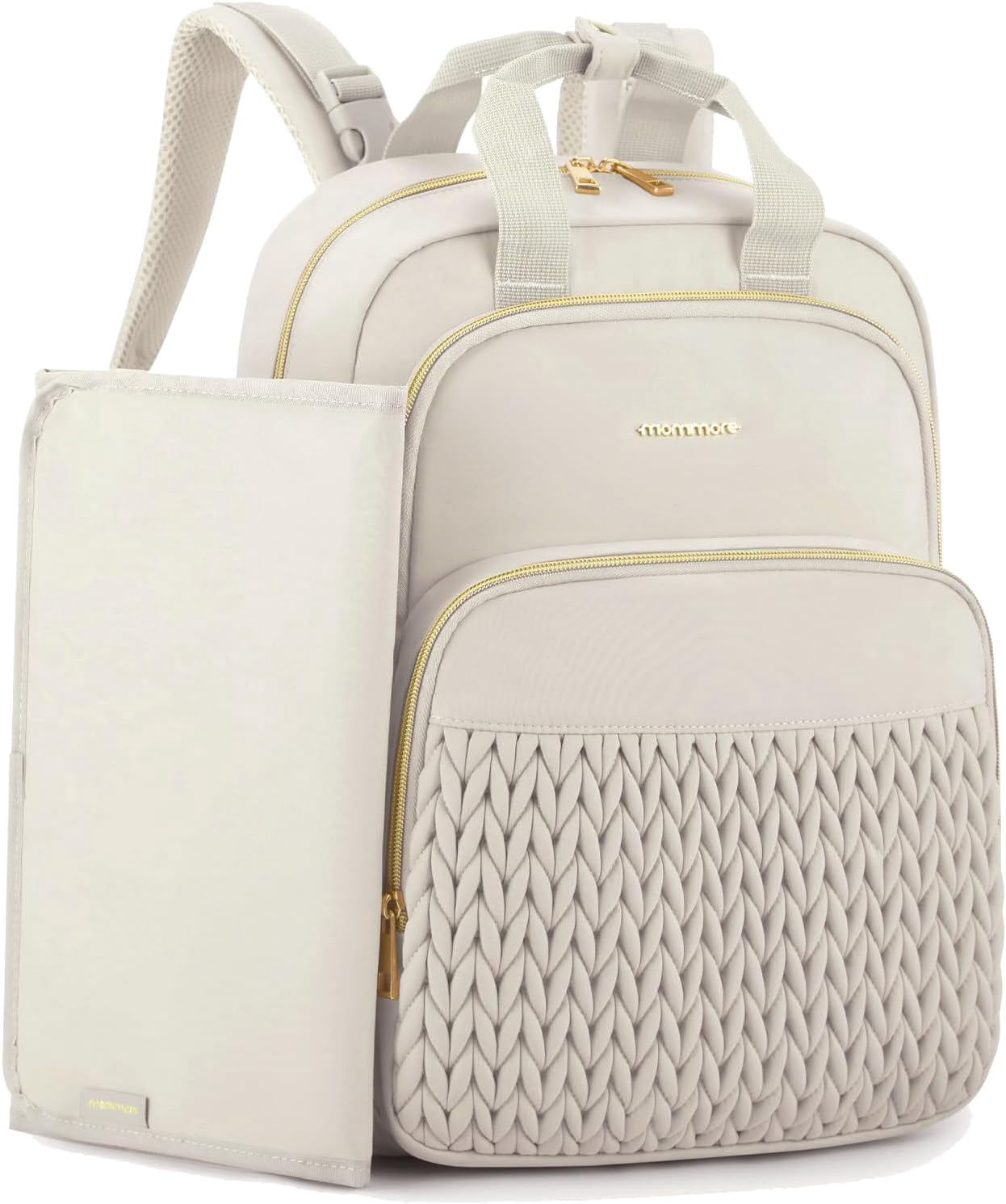 Diaper Bag Backpack Large Baby Bag for Boys Girls Quilted Travel Diaper Backpack with Changing Pad, Stroller Straps