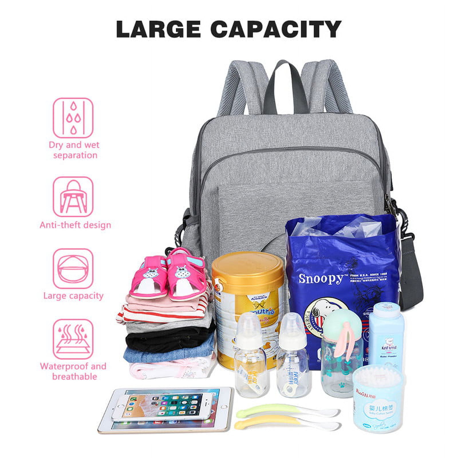 Diaper Bag Backpack, Large Multifunction Waterproof Travel Backpacks for Mom/Dad with Insulated Pockets,USB Interface, Stroller Straps,Durable Maternity Baby Nappy Bags for Boys/Girls