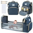 thumbnail image 1 of Diaper Bag Backpack, Novashion Multifunction 3 in 1 Waterproof Travel Back Pack, Baby Changing Bags with Changing Pad, Stroller Straps, Unisex, Blue, 1 of 9