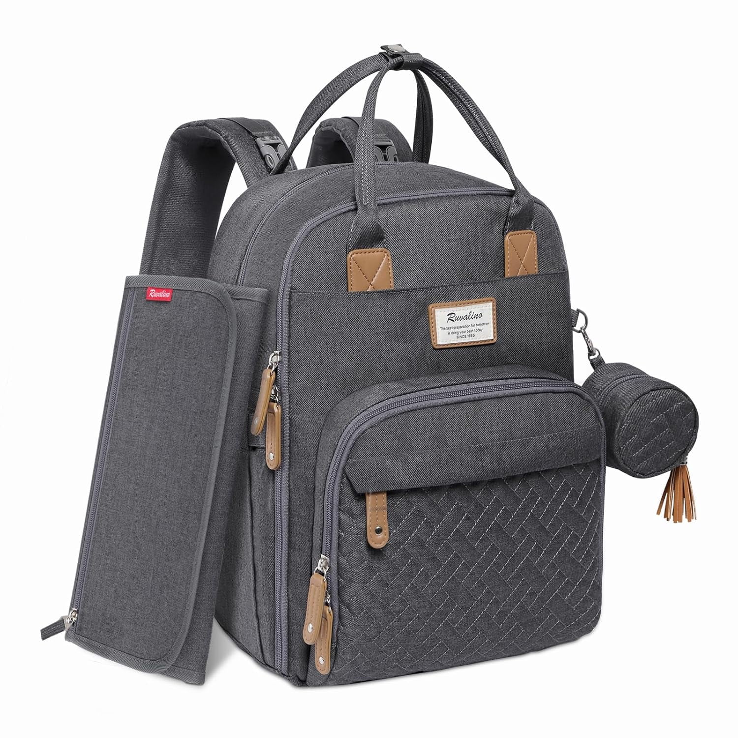 Diaper Bag Backpack, Multifunction Travel Pack Maternity Baby Changing Bags, Large acity, Waterproof, Dark Gray | Multifunction, Travel Pack, Maternity, Baby Changing Bags, Waterproof