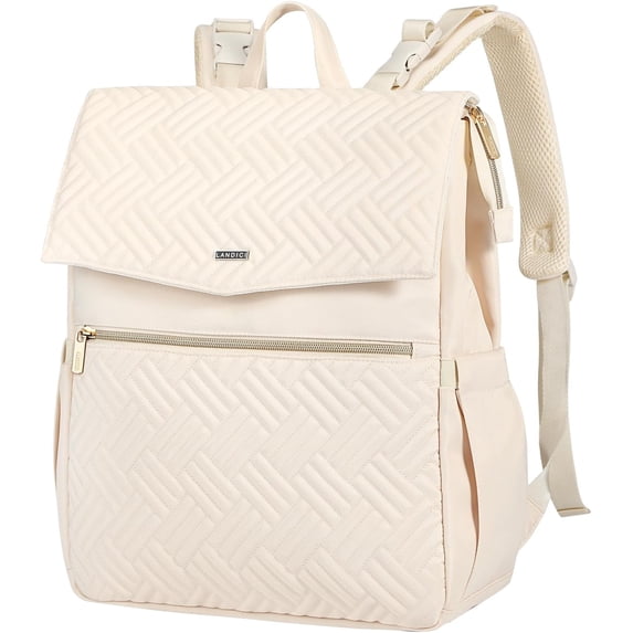 Diaper Bag Backpack, Multifunction Waterproof Baby Diaper Bags with Changing Pad, Stroller Straps, Travel Essentials Stylish Back Pack for Mom Dad Boy Girls Toddler, Apricot