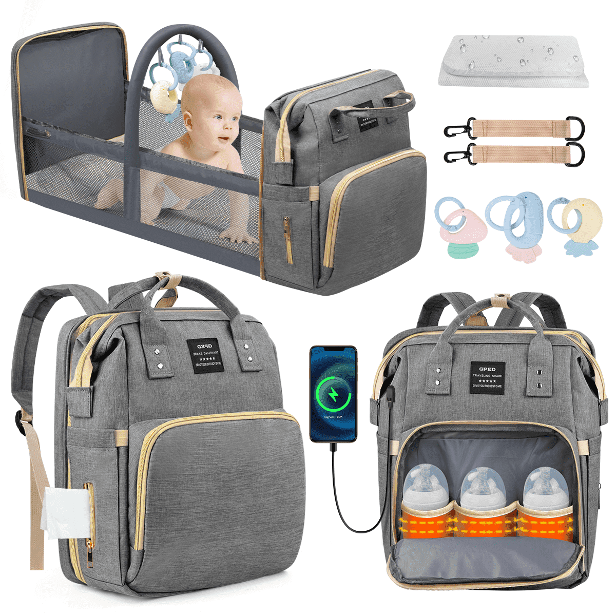 Amazon.com: mommore Diaper Bag Backpack, Large Diaper Bag