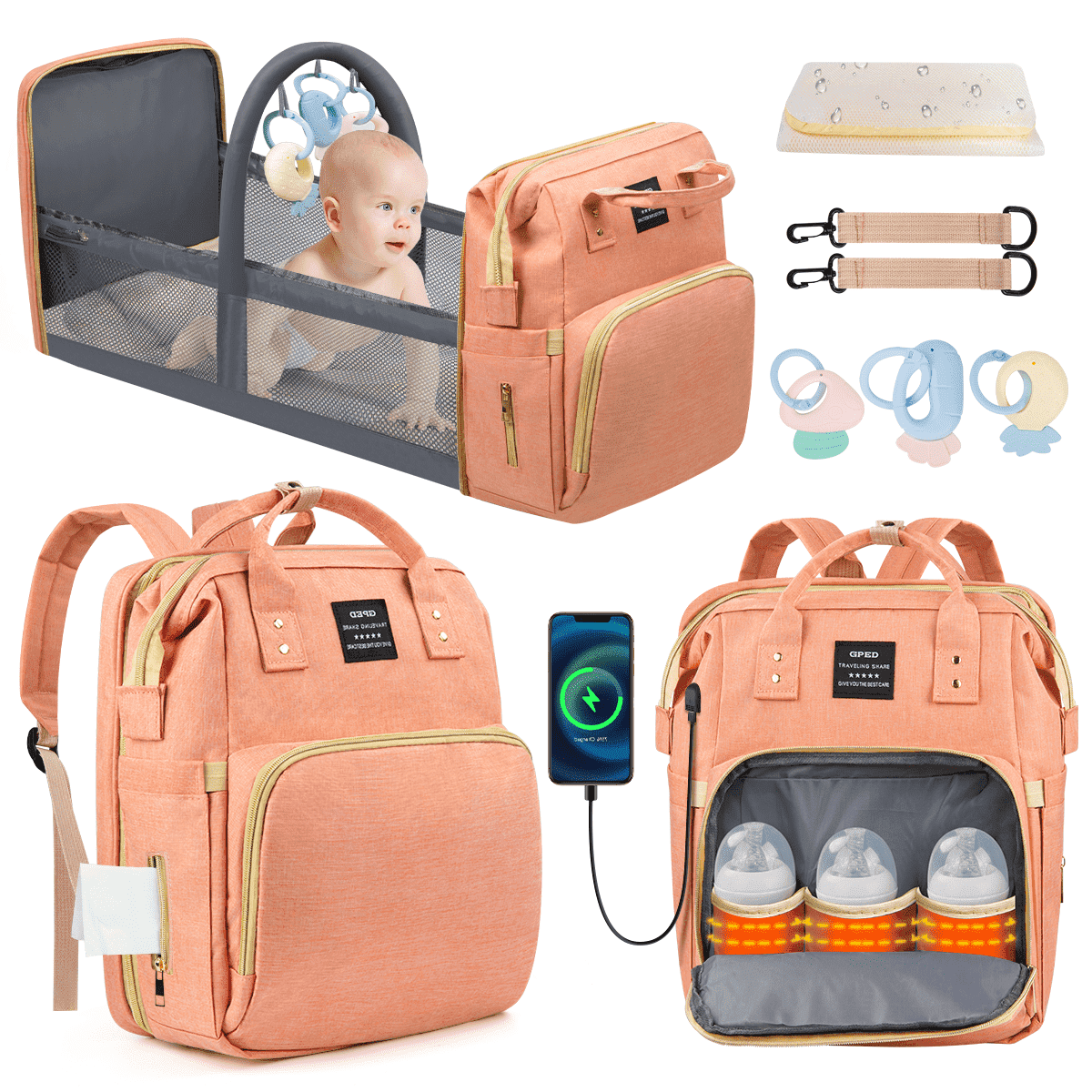 best backpack diaper bag for travel Wrangler Bags insulated bottle pockets Best Travel Diaper Bag