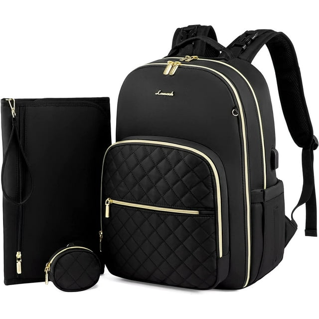 Diaper Bag Backpack, YOUIGIFTS Quilted Baby Bag with Changing Pad