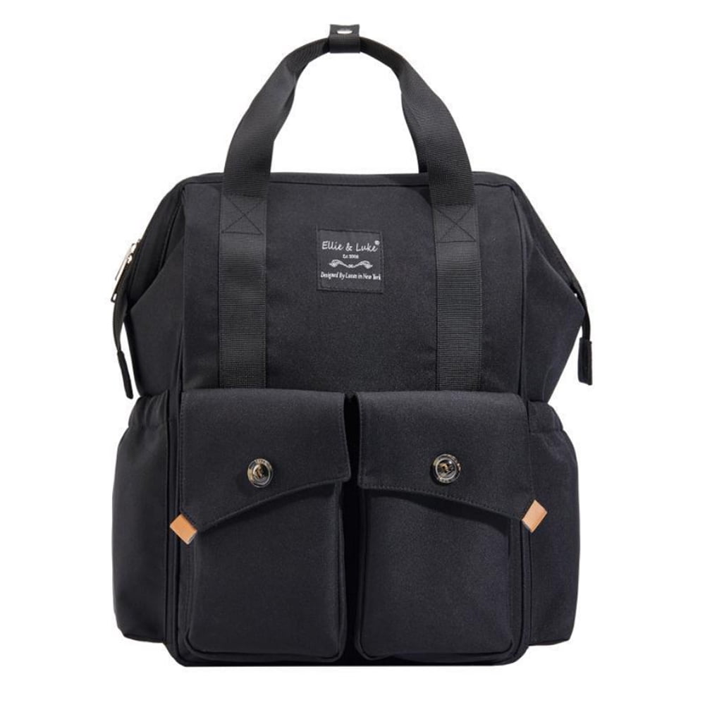 Diaper Bag Backpack with Changing Pad, Insulated Pocket Large Capacity Stroller Organizer Bag Black