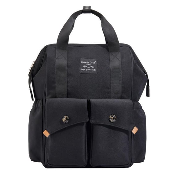 Diaper Bag Backpack with Changing Pad, Insulated Pocket Large Capacity Stroller Organizer Bag Black