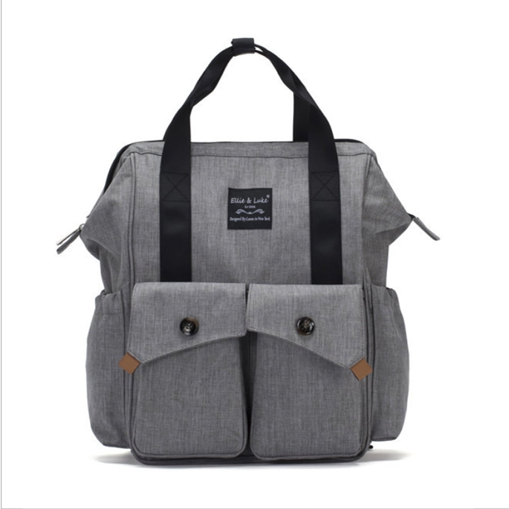 Diaper Bag Backpack with Changing Pad, Insulated Pocket Large Capacity Stroller Organizer Bag Gray