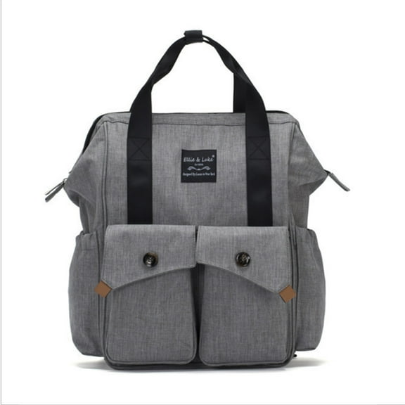 Diaper Bag Backpack with Changing Pad, Insulated Pocket Large Capacity Stroller Organizer Bag Gray