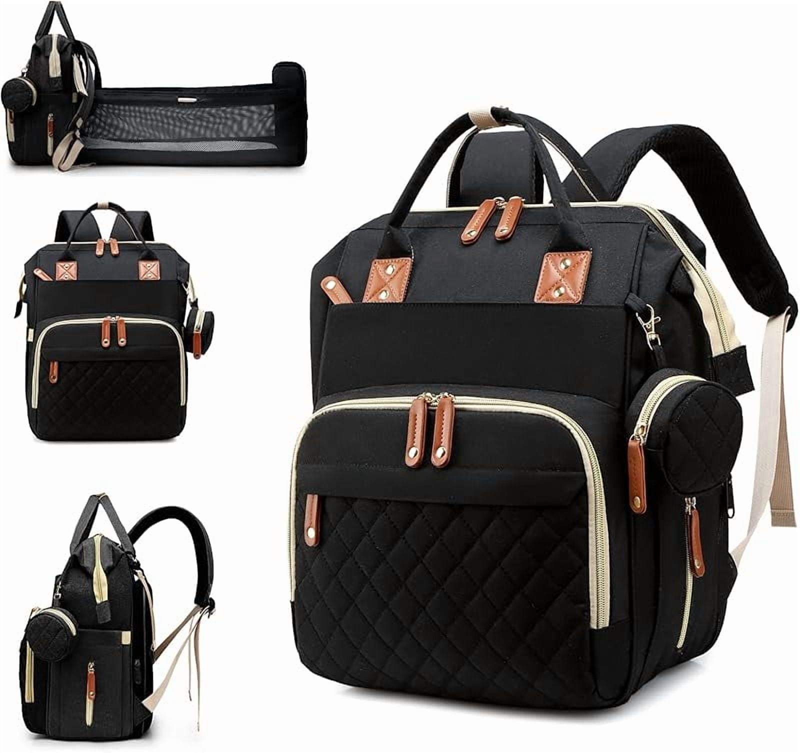 Diaper Bag with Changing Station, Waterproof 3 in 1 Baby Diaper Backpack with Foldable Changing Pad, Large Travel Back Pack for Baby Girl Boy, Baby essentials