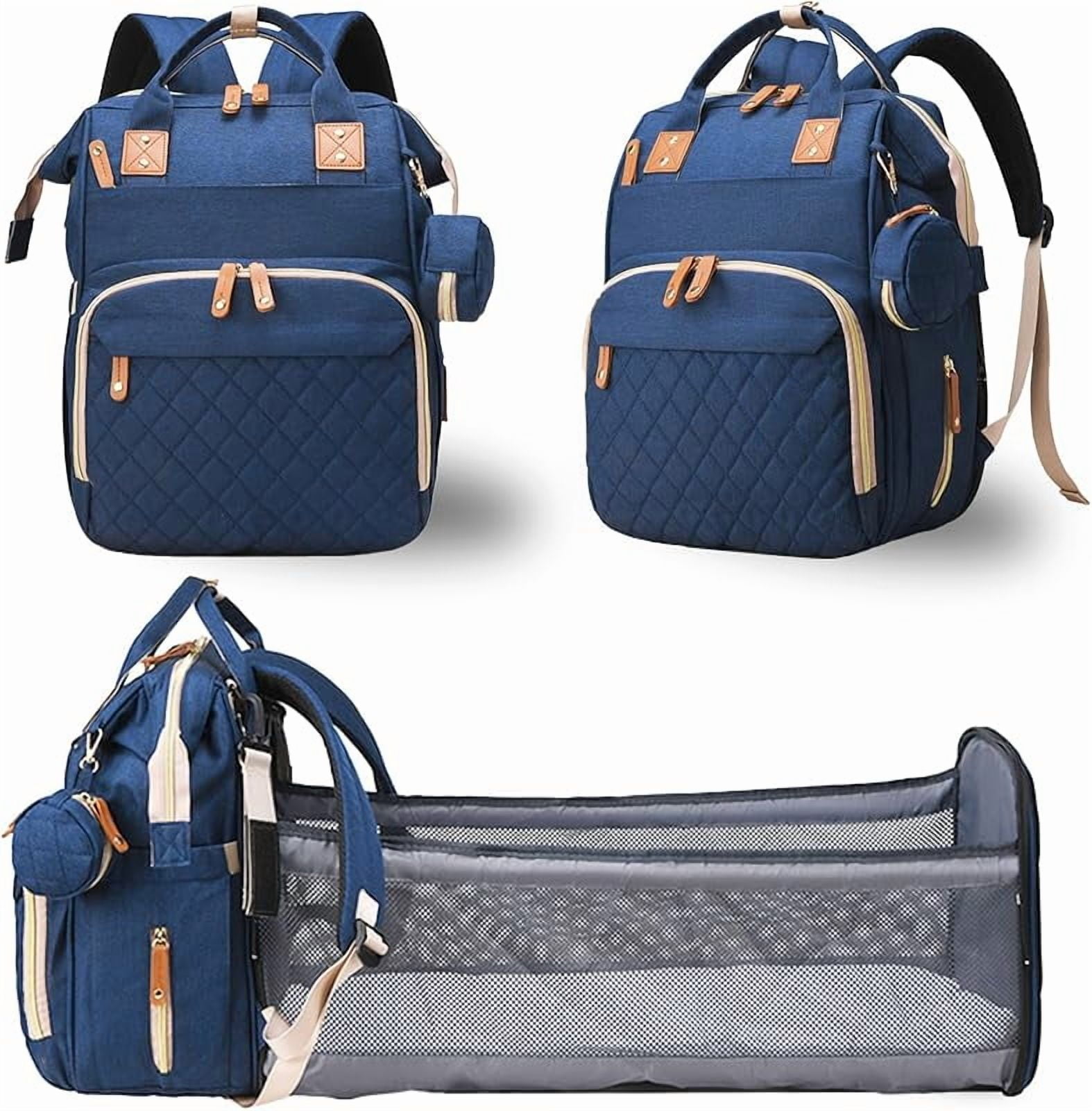 Diaper Bag with Changing Station, Waterproof 3 in 1 Baby Diaper Backpack with Foldable Changing Pad, Large Travel Back Pack for Baby Girl Boy, Baby essentials