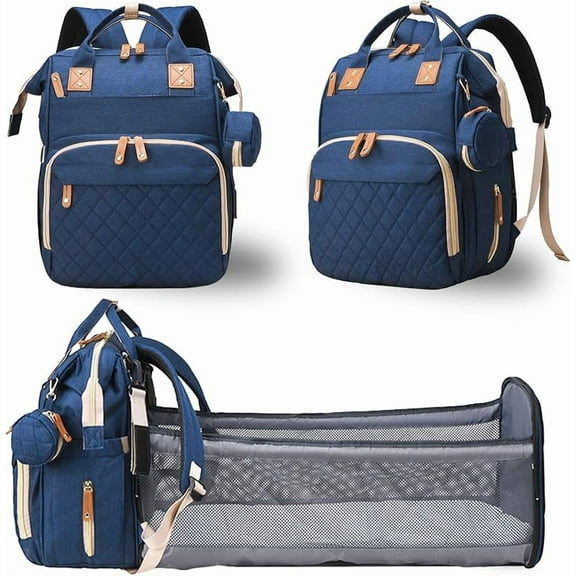 Diaper Bag with Changing Station, Waterproof 3 in 1 Baby Diaper Backpack with Foldable Changing Pad, Large Travel Back Pack for Baby Girl Boy, Baby essentials