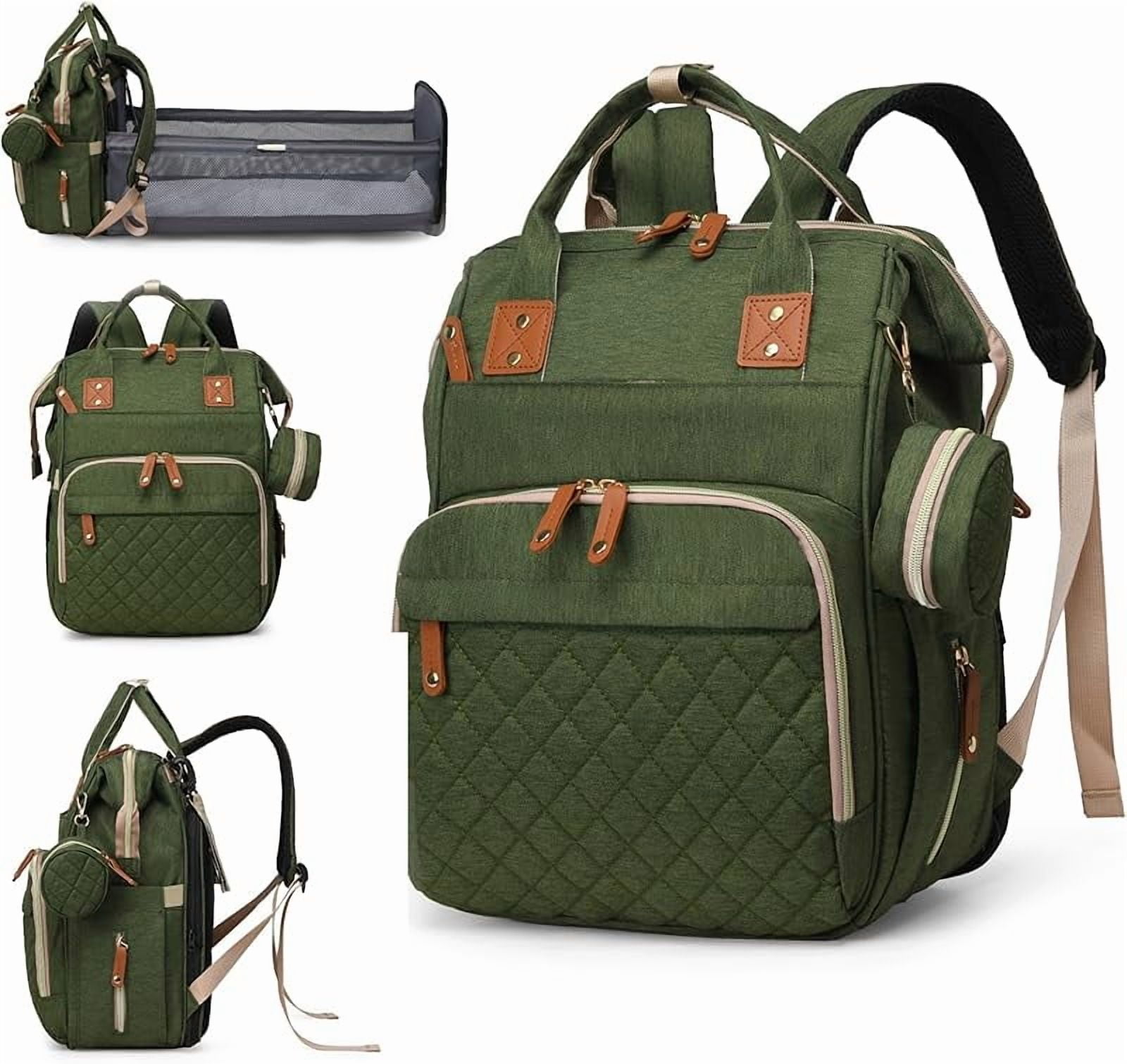 Diaper Bag with Changing Station, Waterproof 3 in 1 Baby Diaper Backpack with Foldable Changing Pad, Large Travel Back Pack for Baby Girl Boy, Baby essentials